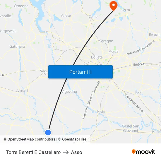 Torre Beretti E Castellaro to Asso map