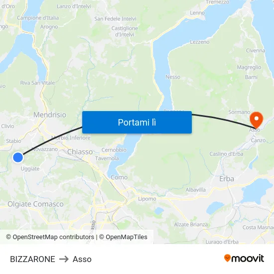 BIZZARONE to Asso map