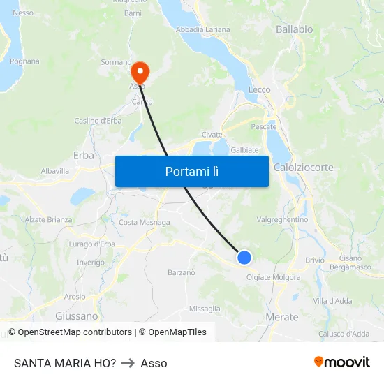 SANTA MARIA HO? to Asso map