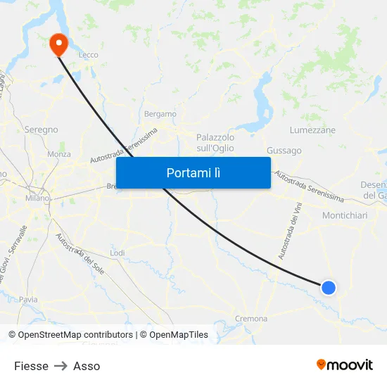 Fiesse to Asso map