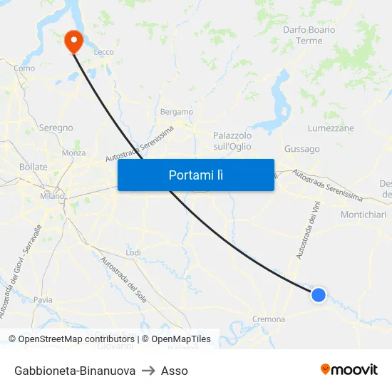 Gabbioneta-Binanuova to Asso map