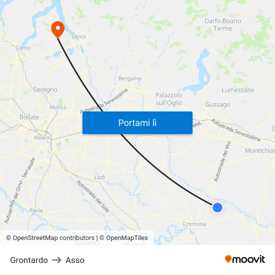 Grontardo to Asso map