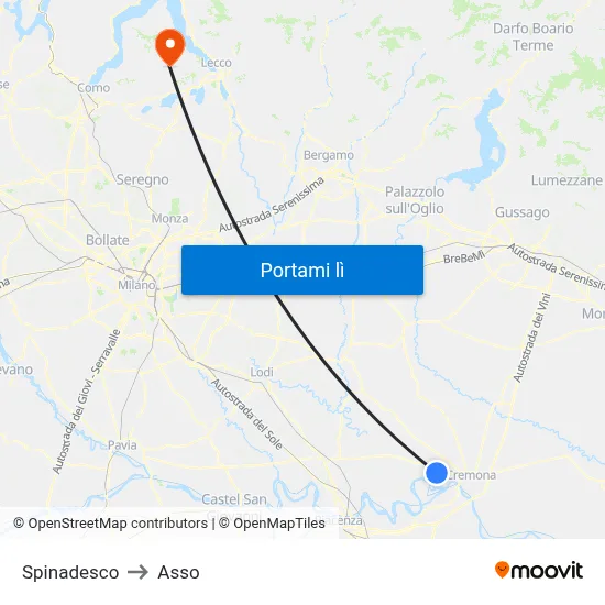 Spinadesco to Asso map
