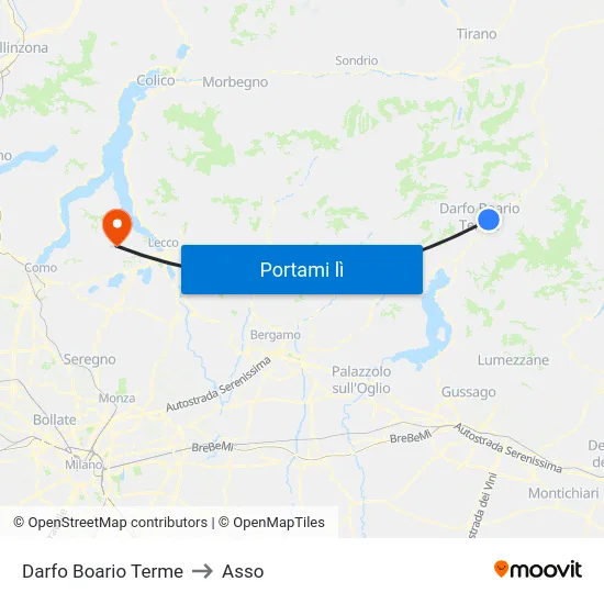 Darfo Boario Terme to Asso map
