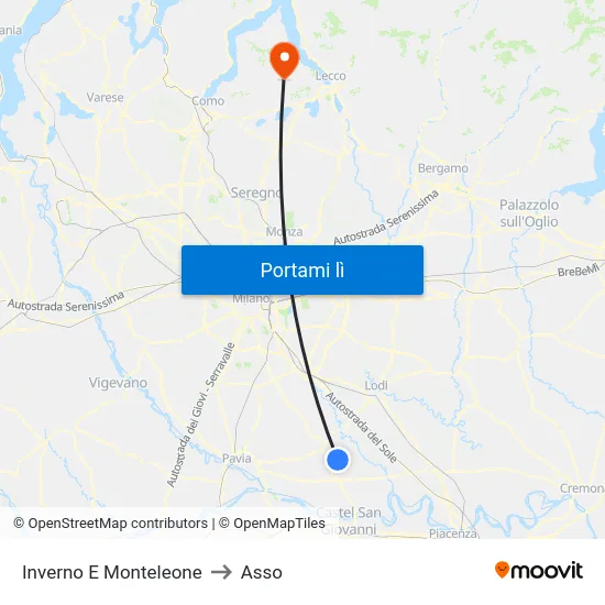 Inverno E Monteleone to Asso map