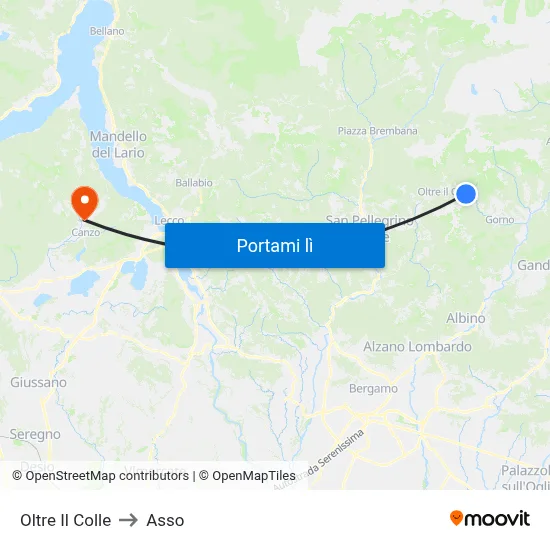 Oltre Il Colle to Asso map