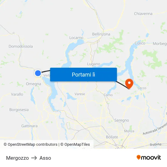 Mergozzo to Asso map