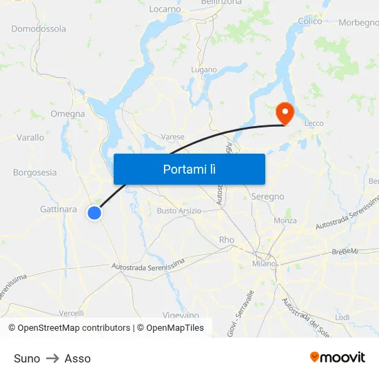 Suno to Asso map