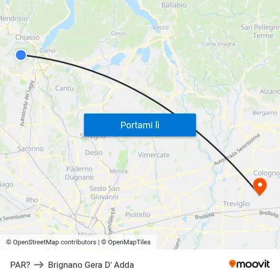 PAR? to Brignano Gera D' Adda map