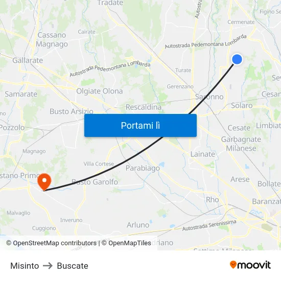 Misinto to Buscate map