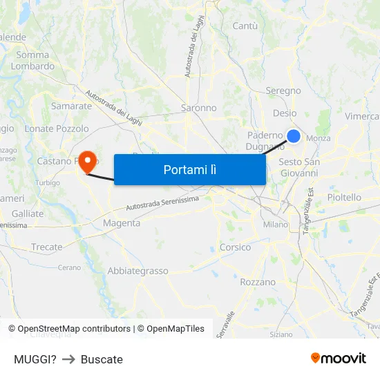 MUGGI? to Buscate map