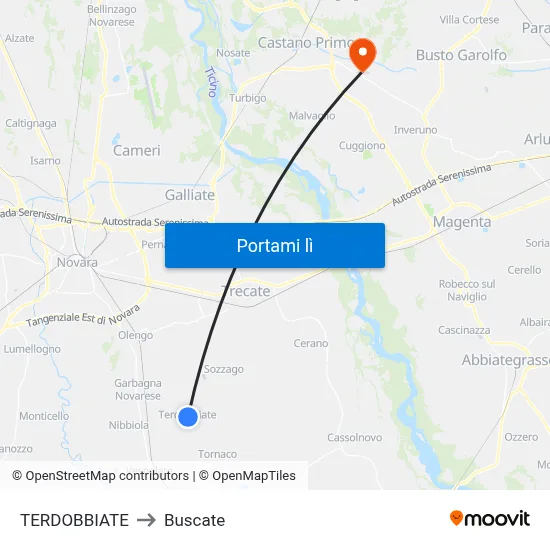 TERDOBBIATE to Buscate map