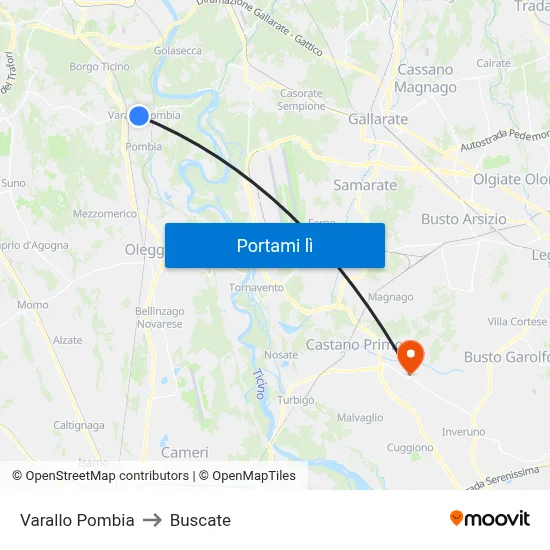Varallo Pombia to Buscate map