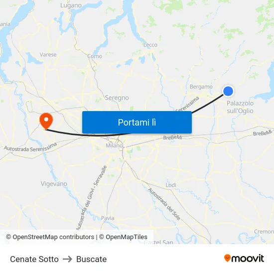 Cenate Sotto to Buscate map