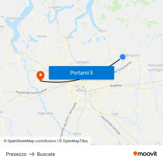 Presezzo to Buscate map