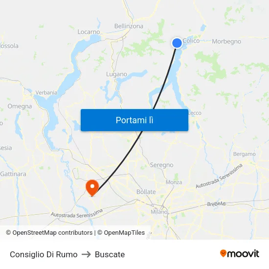 Consiglio Di Rumo to Buscate map