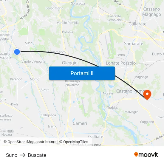 Suno to Buscate map