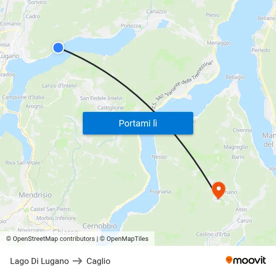 Lago Di Lugano to Caglio map