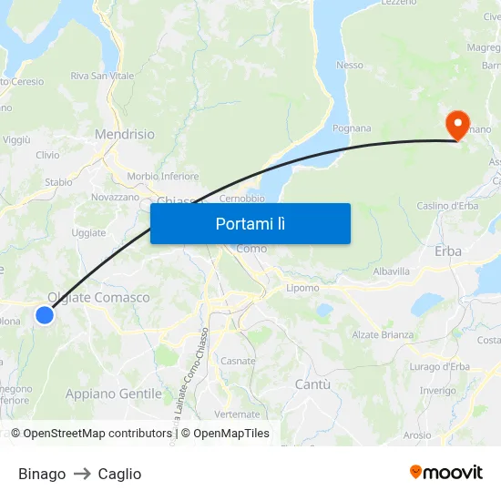Binago to Caglio map