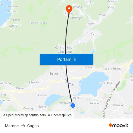 Merone to Caglio map