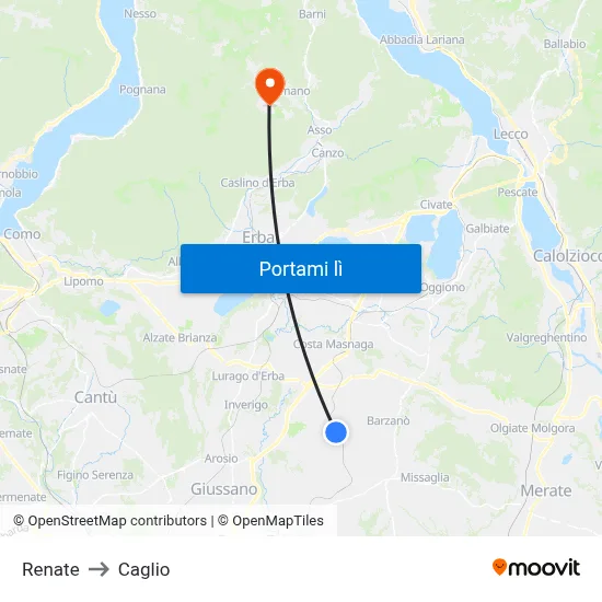 Renate to Caglio map