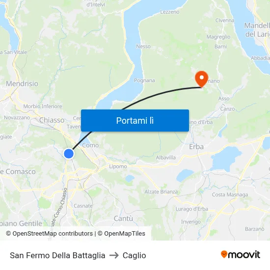 San Fermo Della Battaglia to Caglio map