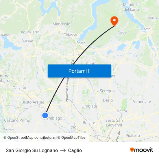 San Giorgio Su Legnano to Caglio map