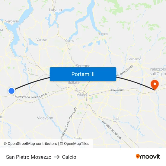 San Pietro Mosezzo to Calcio map