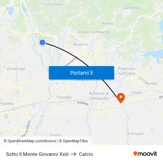 Sotto Il Monte Giovanni Xxiii to Calcio map