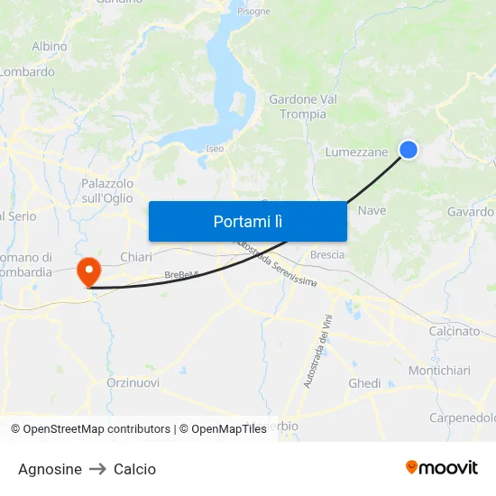 Agnosine to Calcio map