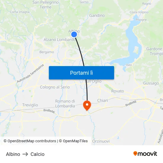 Albino to Calcio map