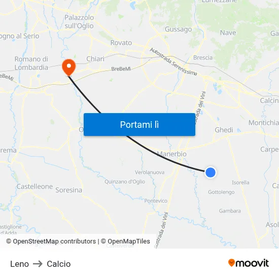 Leno to Calcio map