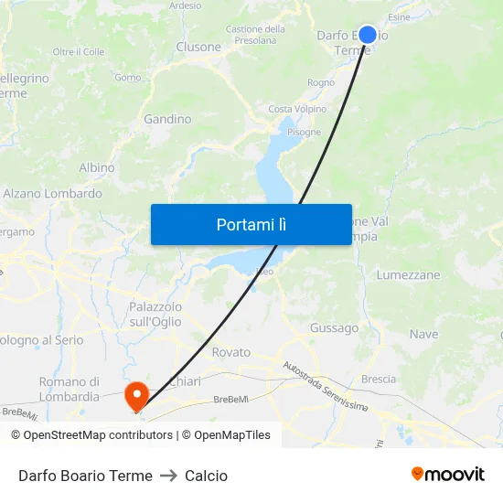Darfo Boario Terme to Calcio map