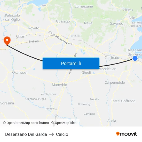 Desenzano Del Garda to Calcio map