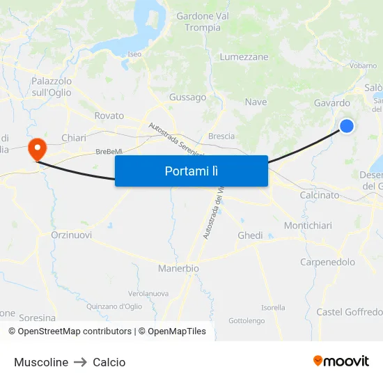 Muscoline to Calcio map