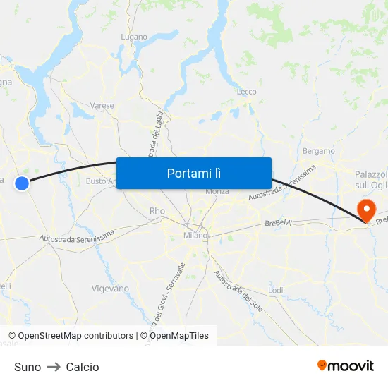Suno to Calcio map