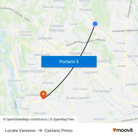 Locate Varesino to Castano Primo map
