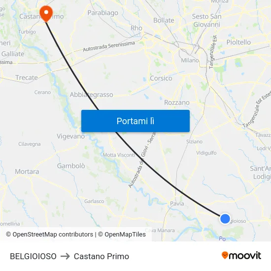 BELGIOIOSO to Castano Primo map