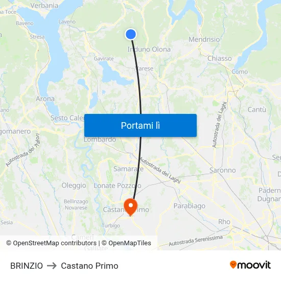 BRINZIO to Castano Primo map
