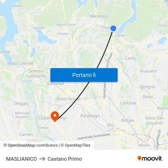 MASLIANICO to Castano Primo map