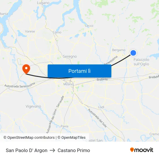 San Paolo D' Argon to Castano Primo map