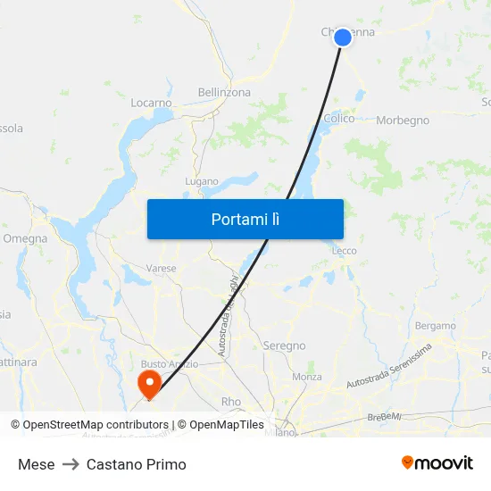 Mese to Castano Primo map