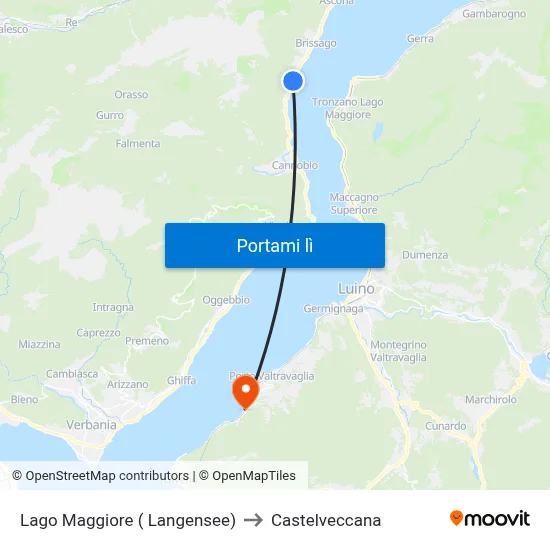 Lago Maggiore ( Langensee) to Castelveccana map