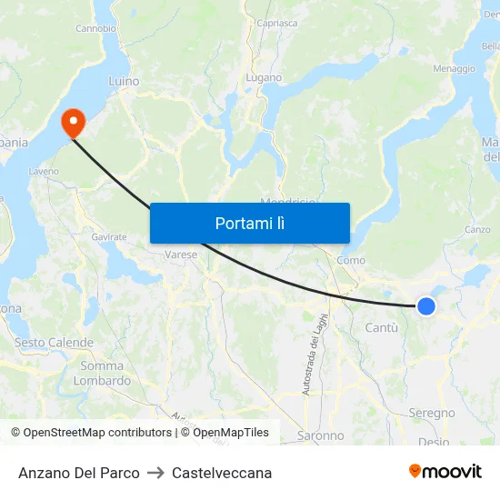 Anzano Del Parco to Castelveccana map