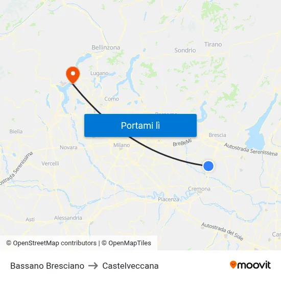 Bassano Bresciano to Castelveccana map