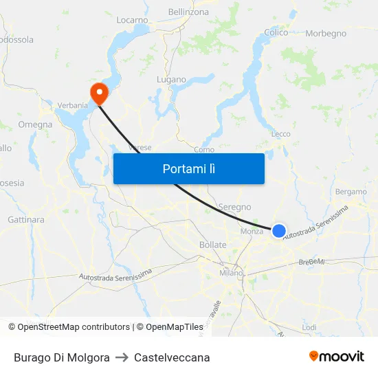 Burago Di Molgora to Castelveccana map