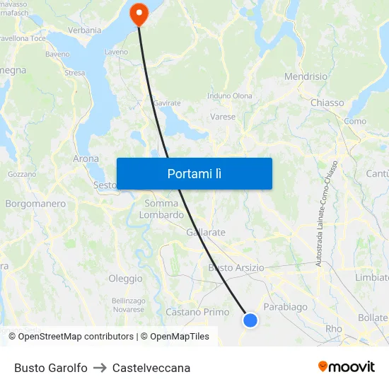 Busto Garolfo to Castelveccana map