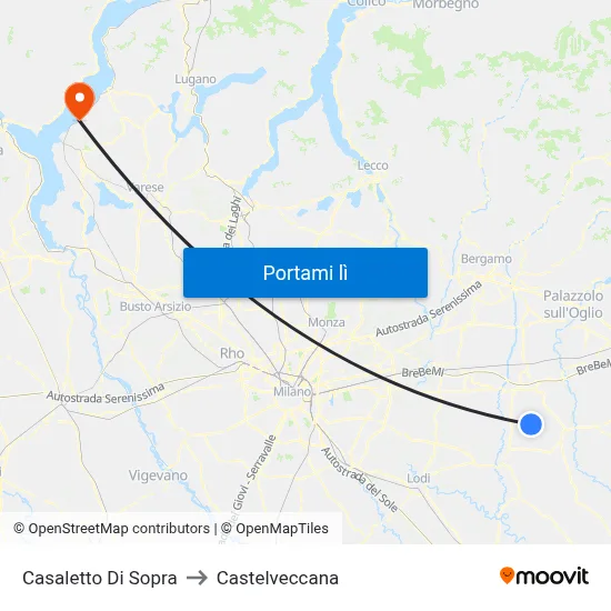 Casaletto Di Sopra to Castelveccana map