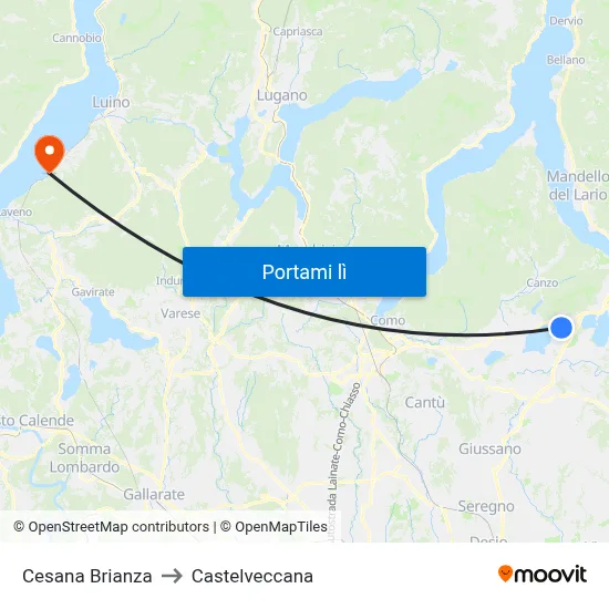 Cesana Brianza to Castelveccana map