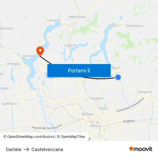 Garlate to Castelveccana map